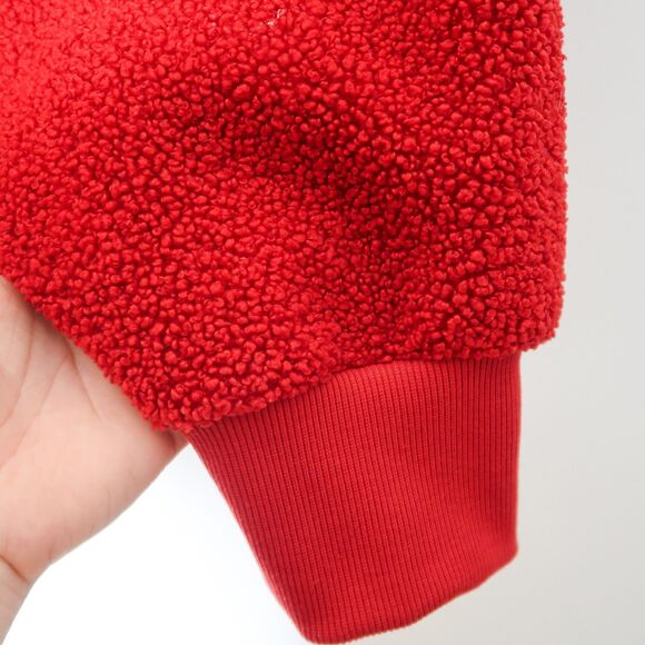 Free Assembly Womens Teddy Fleece Sweater Size XXXL Red Pullover Half Zip - Picture 9 of 9